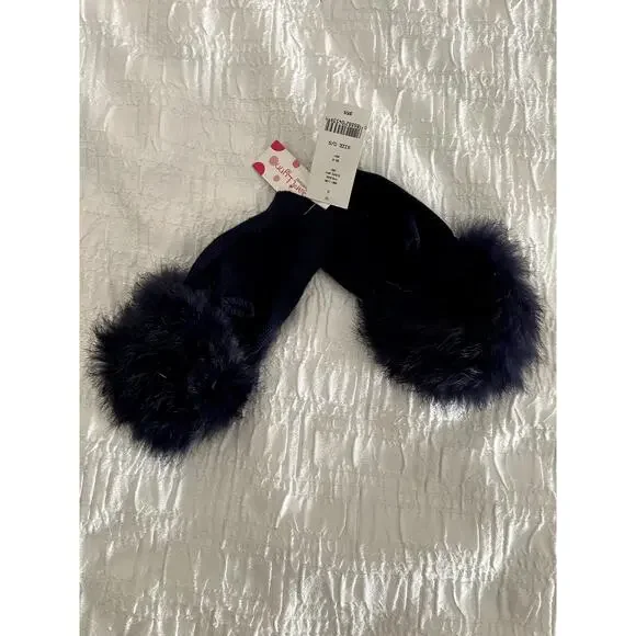 Ever After Bari Lynn Faux Fur Girls Fingerless Gloves One Size - Picture 3 of 3